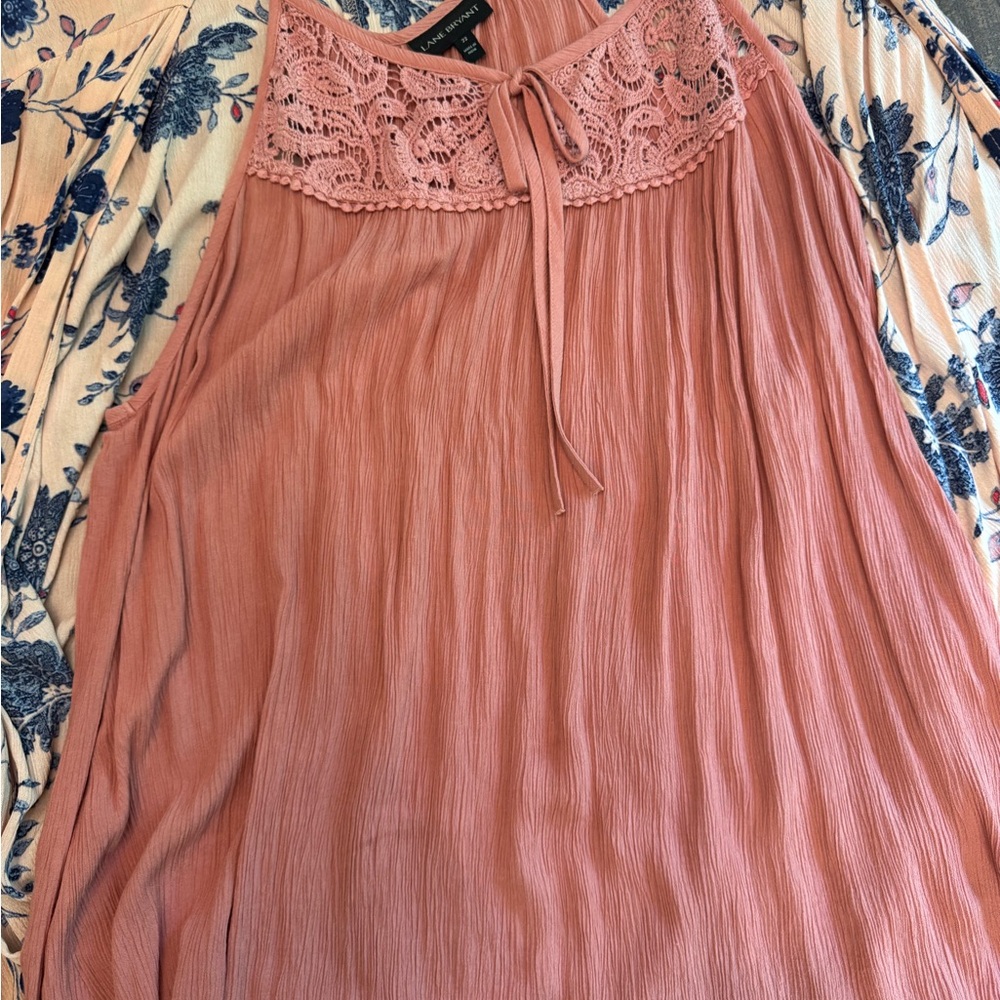 Lane Bryant Pink Sleeveless Textured Top